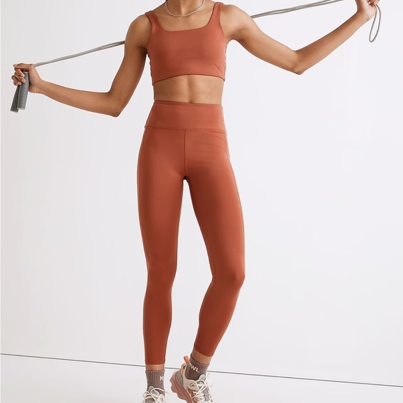 Madewell Weathered Brick MWL Flex High-Rise 25" Ankle Length Leggings - Picture 1 of 10